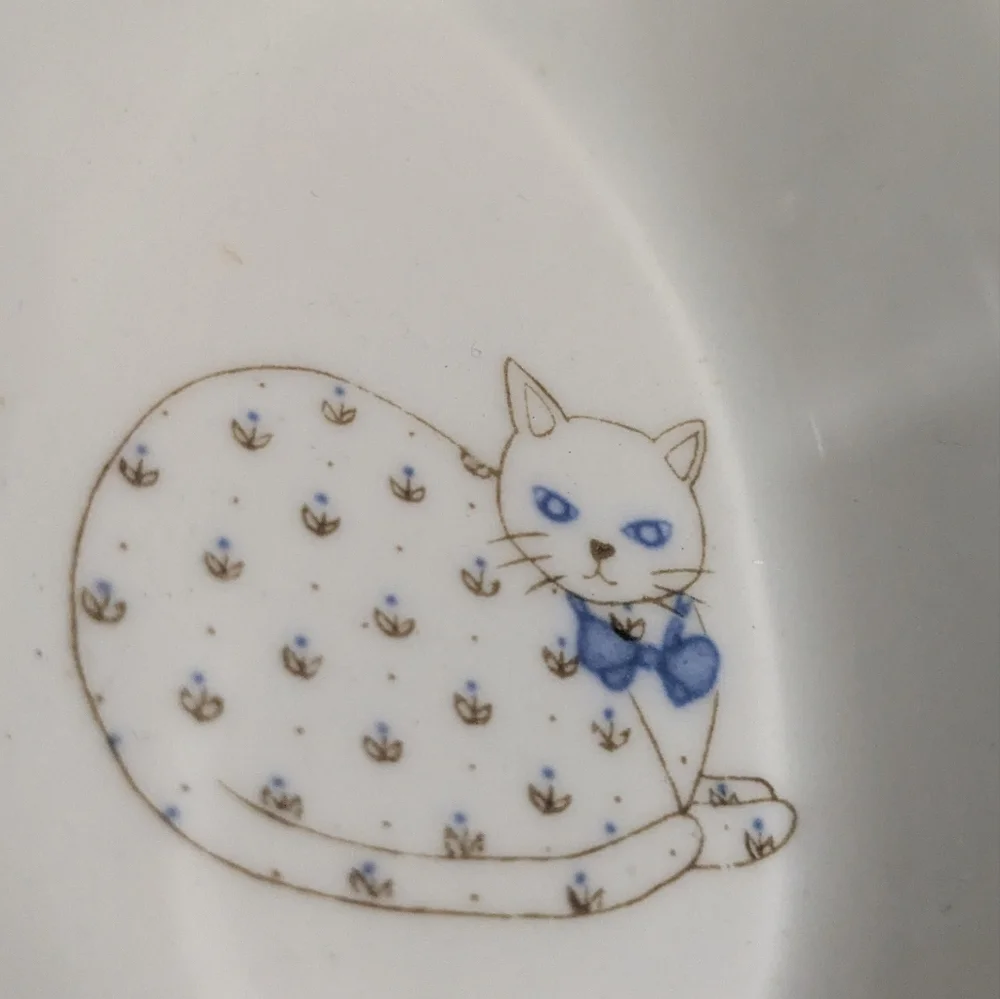 Sweet Vintage Otagiri Flower Cat Spoon Rest, Holder, Made In Japan, Cat